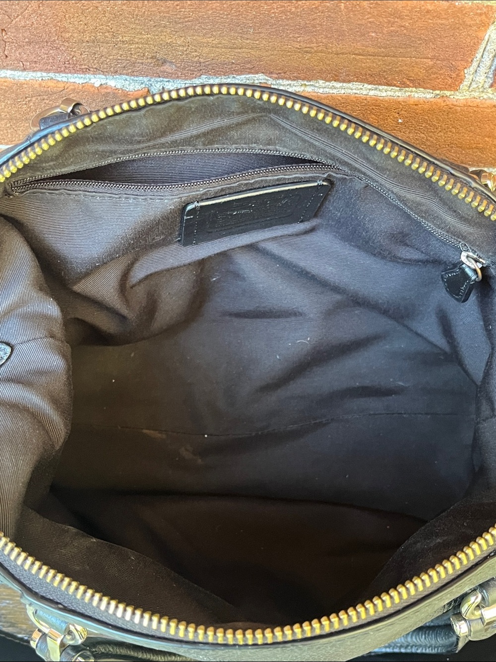 Coach Black Pebble Leather Prairie Satchel Crossbody Bag - Picture 7 of 10